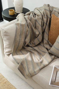 Hills & Valleys Knitted Throw-Oat
