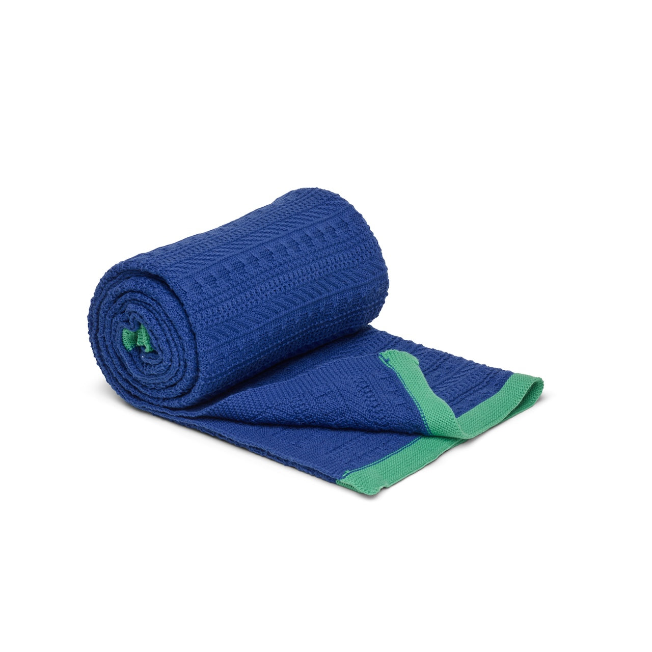 Carousel stripes Knitted Throw-Violet Blue