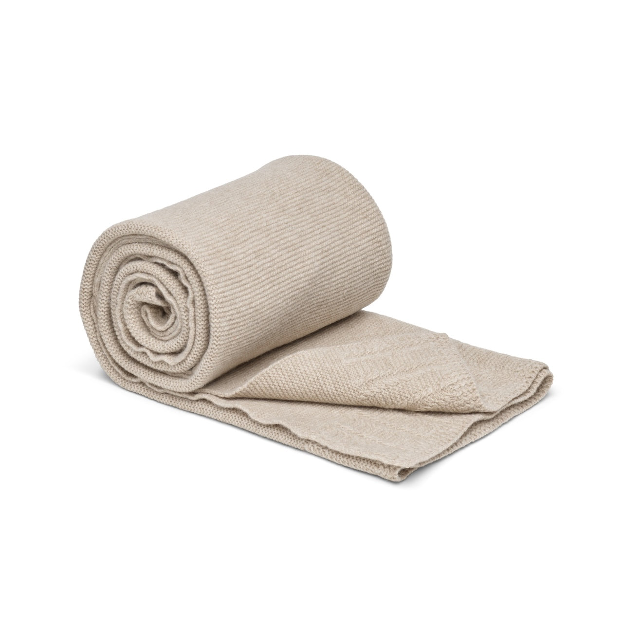 Rollercoaster Tracks Knitted Blanket-Linen