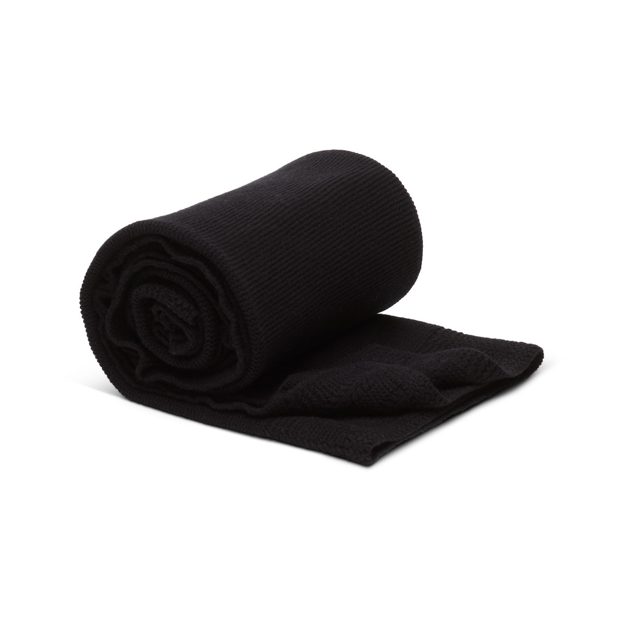 Rollercoaster Tracks Knitted Blanket-Black