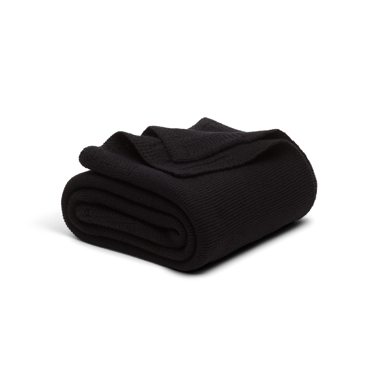 Rollercoaster Tracks Knitted Blanket-Black