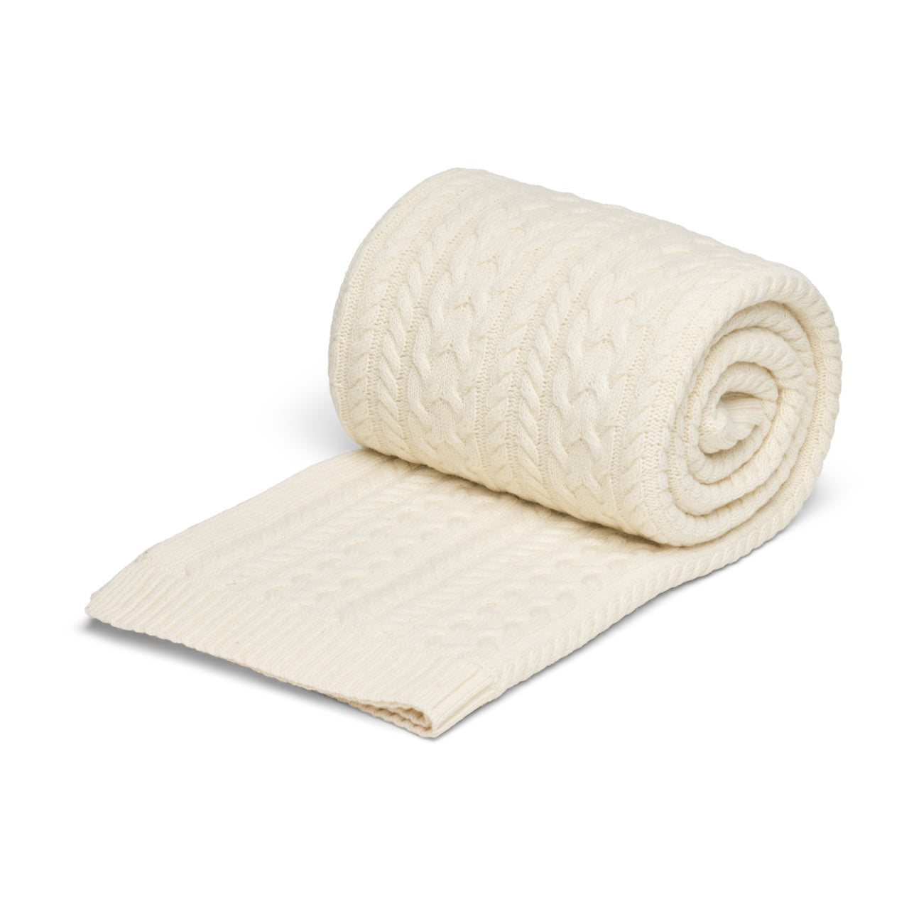 Twister Rope Knitted Blanket-Creamy