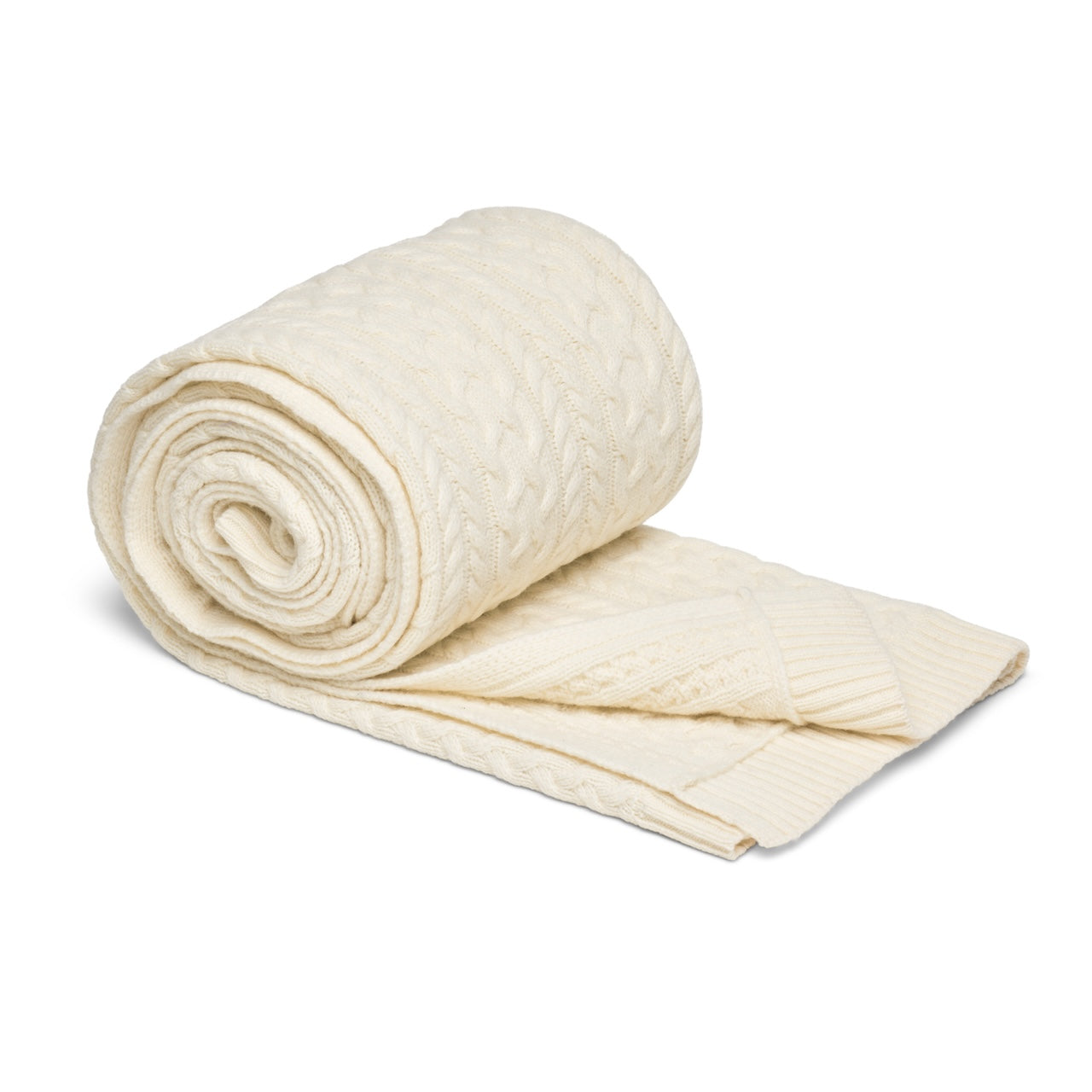 Twister Rope Knitted Blanket-Creamy