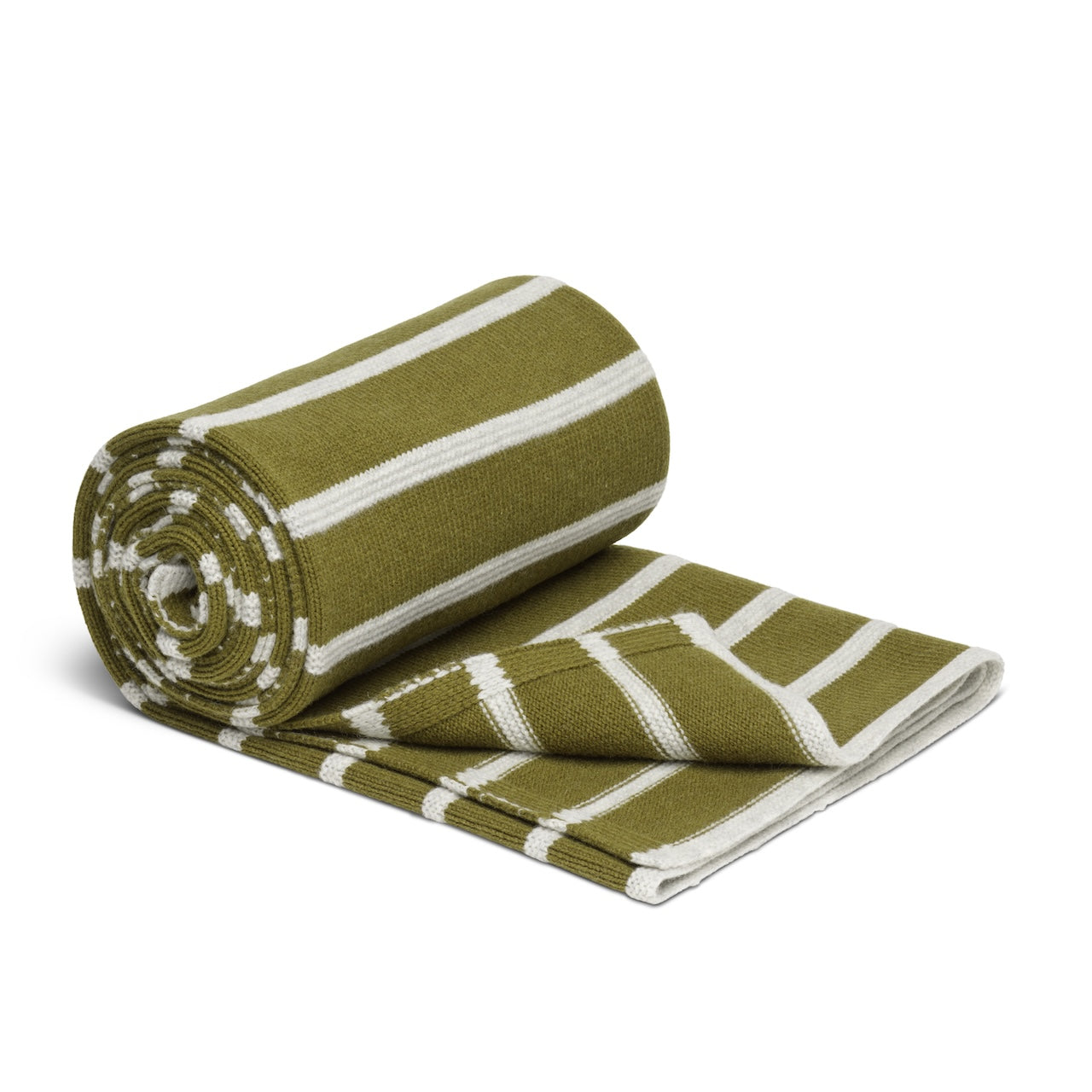 Hills & Valleys Knitted Throw-Vertiver Green