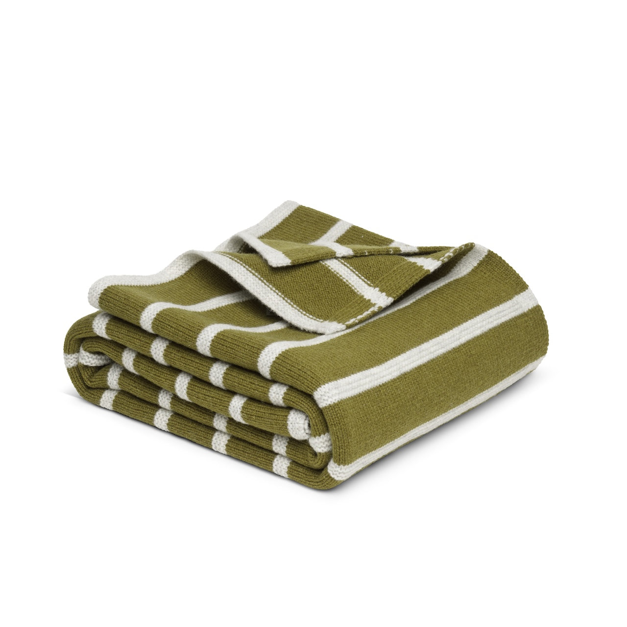 Hills & Valleys Knitted Throw-Vertiver Green