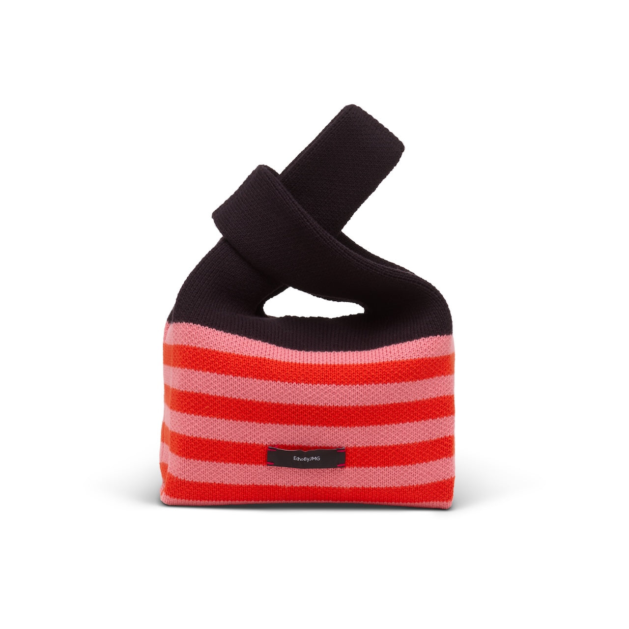 Happy Stripe Knitted Lunch Bag-Tomato