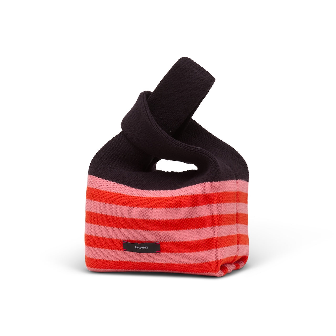Happy Stripe Knitted Lunch Bag-Tomato