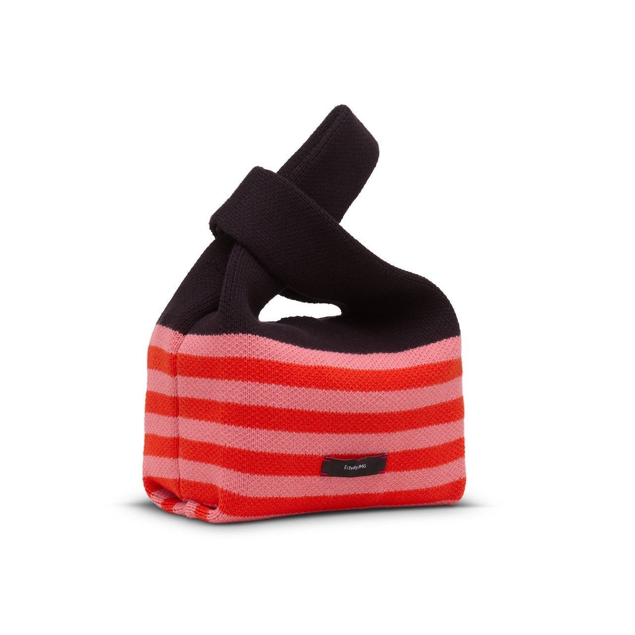 Happy Stripe Knitted Lunch Bag-Tomato