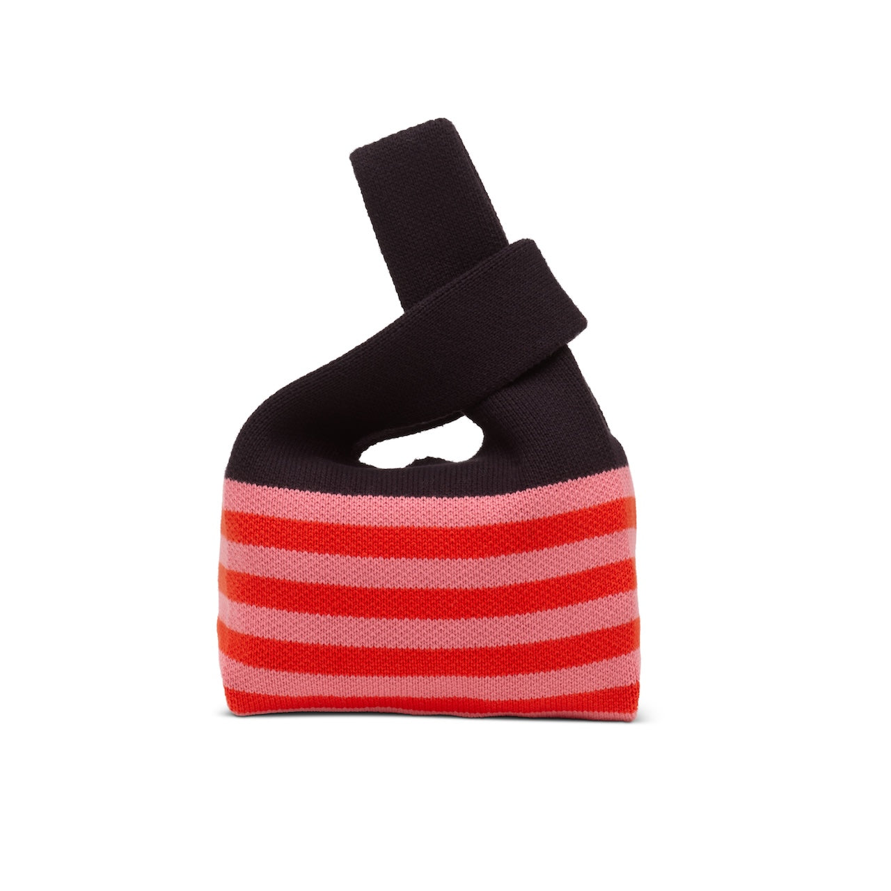 Happy Stripe Knitted Lunch Bag-Tomato