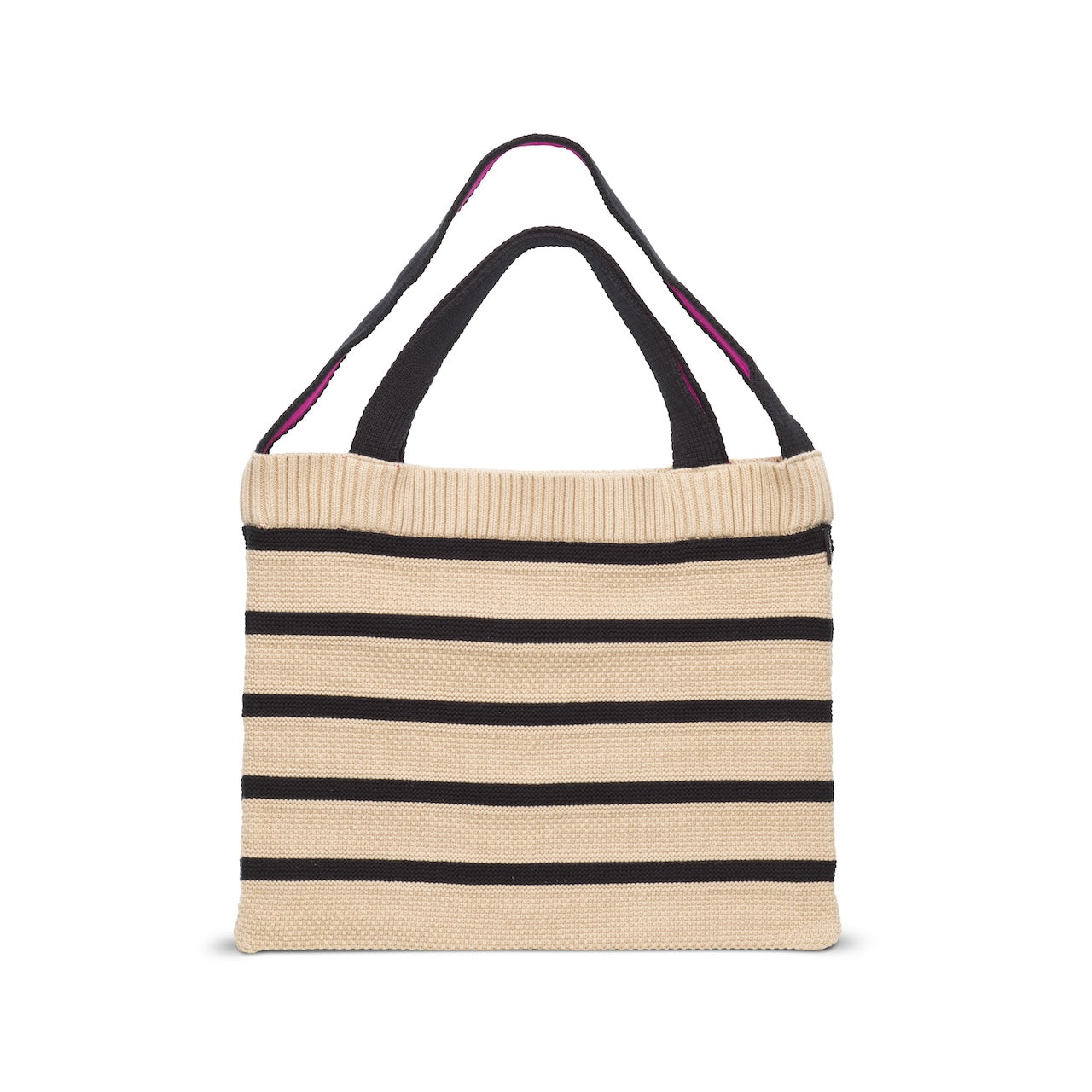 Textured Stripes Knitted Tote-Doe