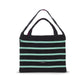 Textured Stripes Knitted Tote-Black