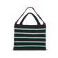 Textured Stripes Knitted Tote-Black