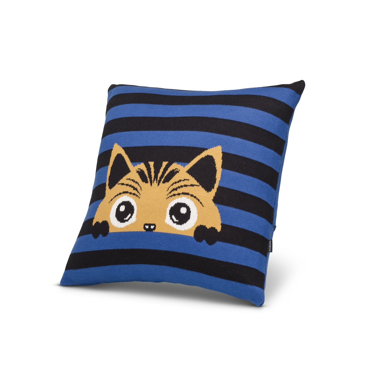 Stripey Spy Knitted Cushion Cover