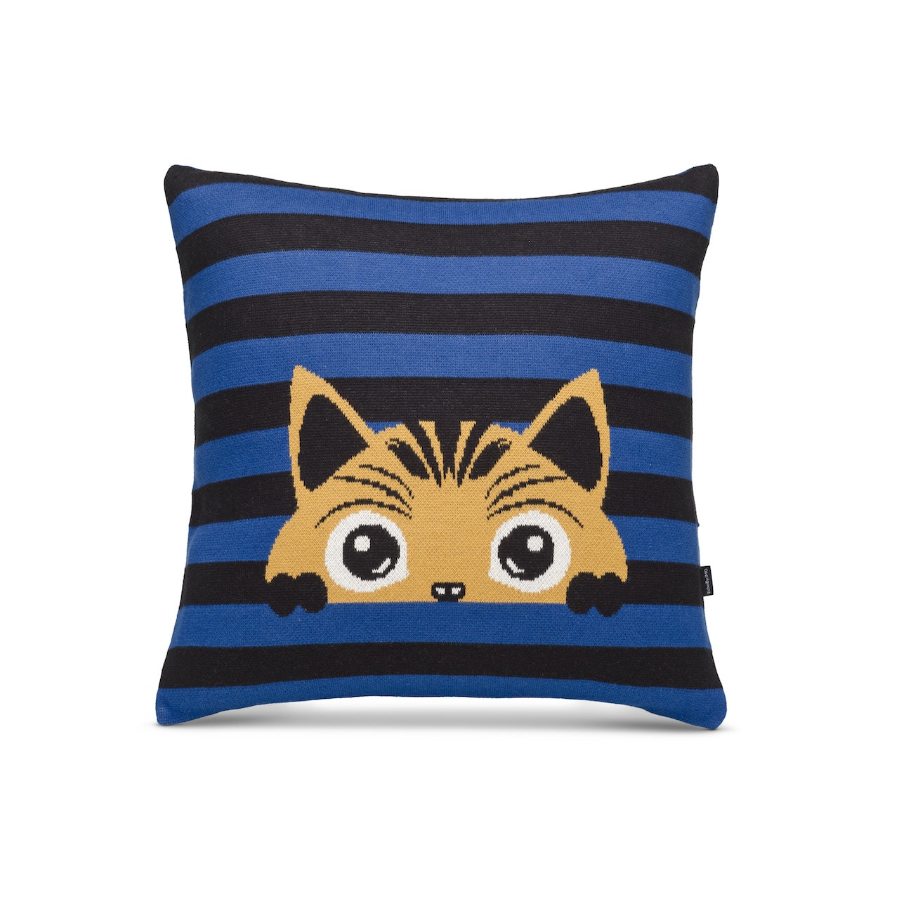 Stripey Spy Knitted Cushion Cover