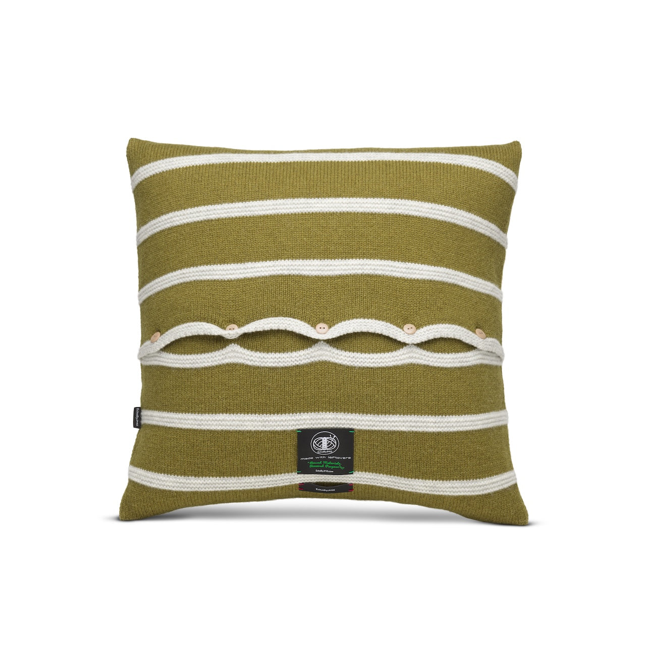 Hills & Valleys Knitted Cushion Cover-Vertiver Green
