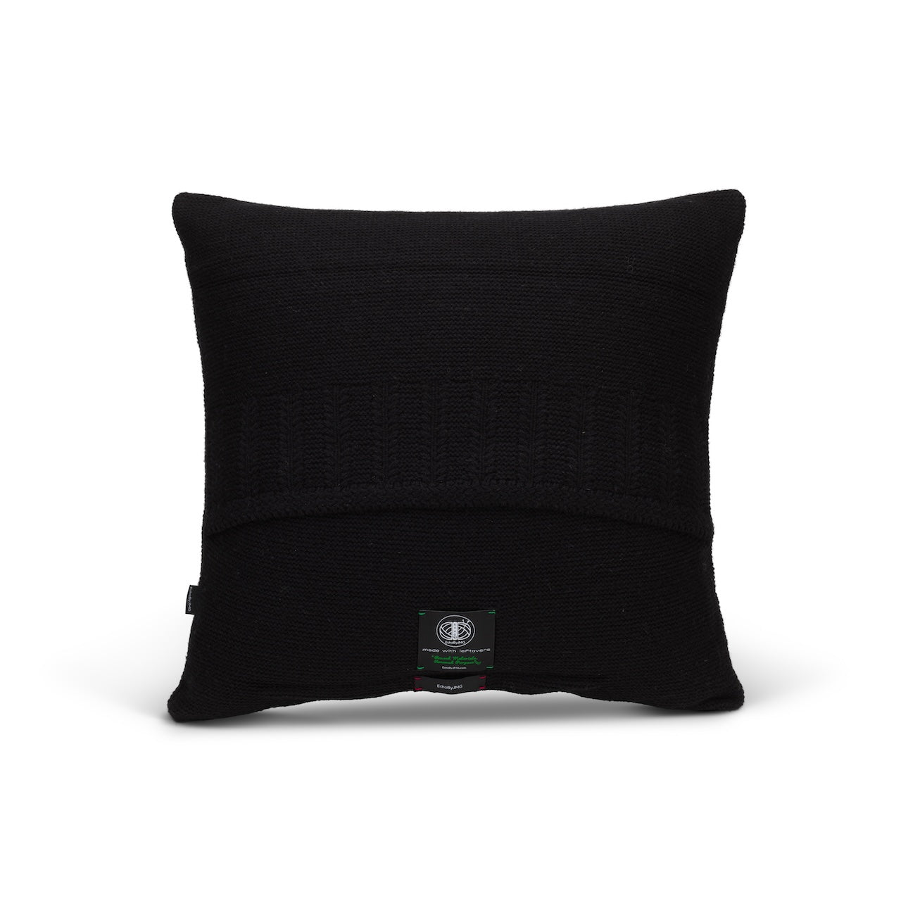 Rollercoaster Tracks Knitted Cushion Cover-Black