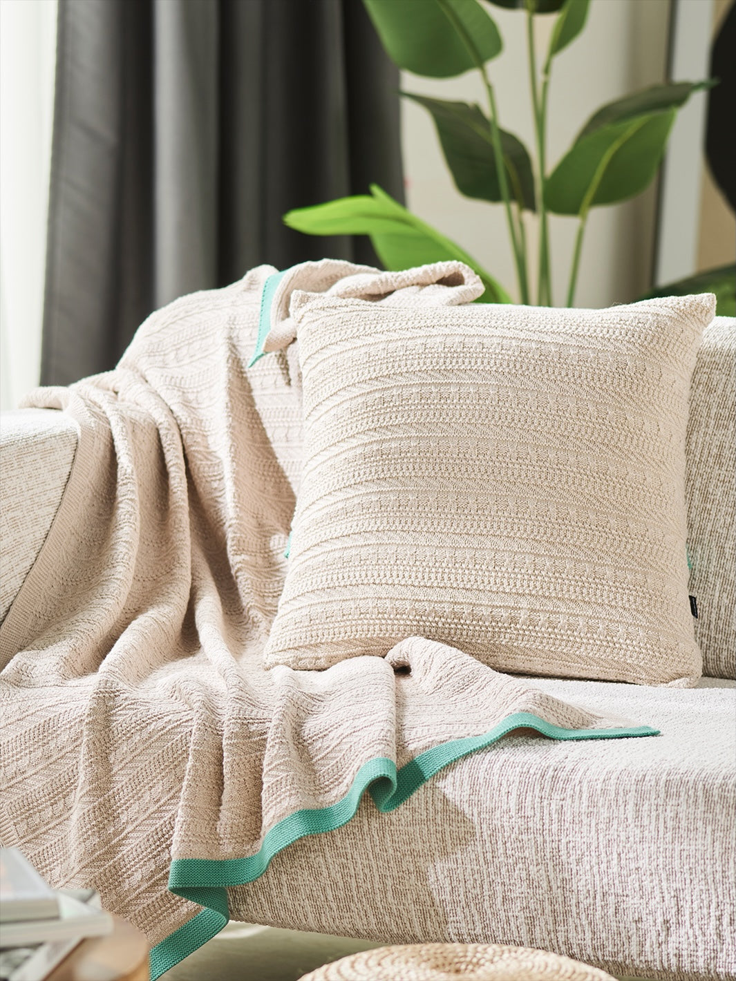 Carousel Stripes Knitted Cushion Cover-Chiffon