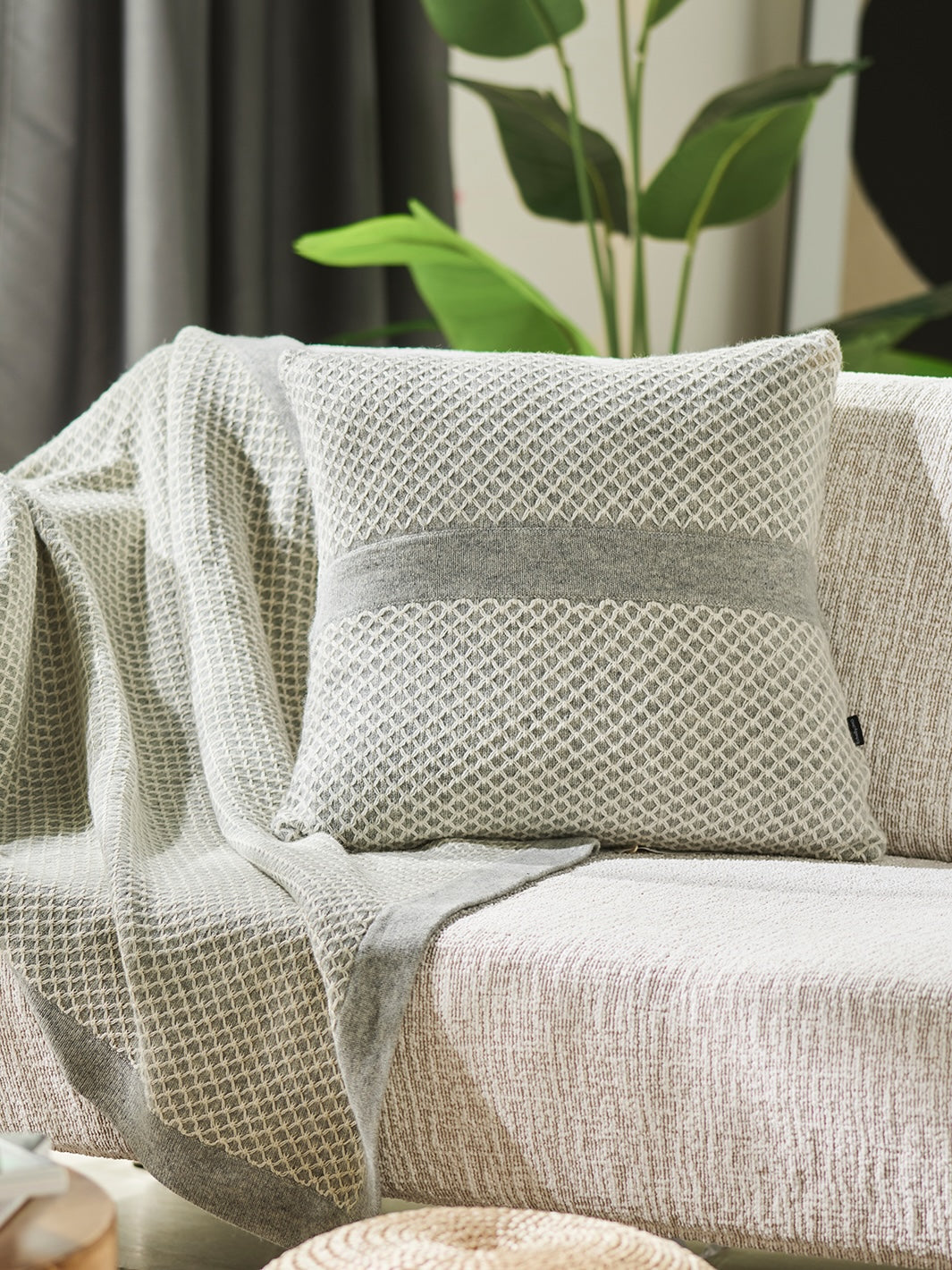 Cotton-candy Cloud Knitted Cushion Cover-Cloud