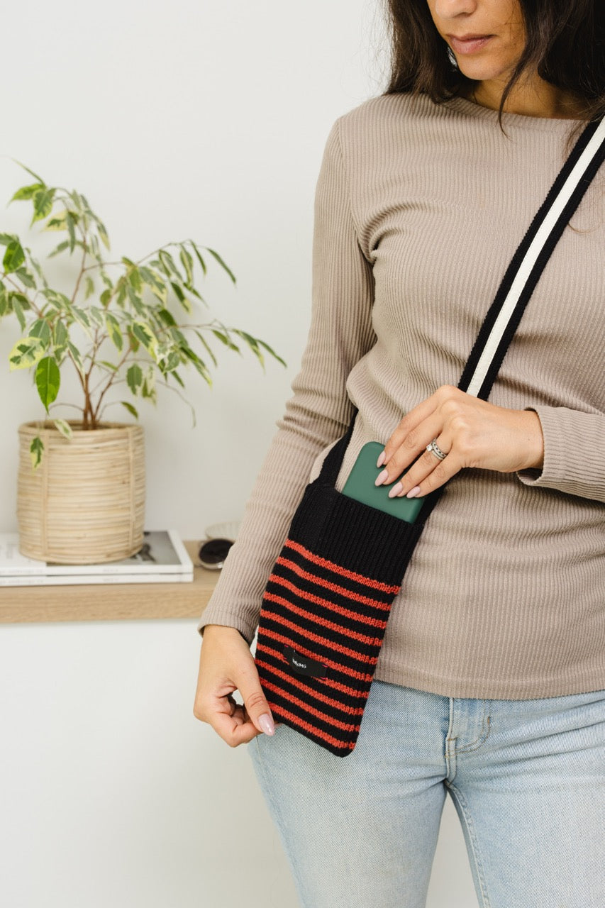 Fun Stripes Knitted Pcase-Pumpkin
