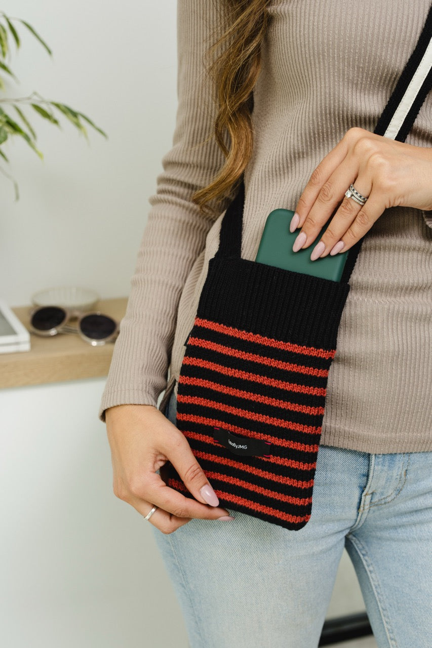 Fun Stripes Knitted Pcase-Pumpkin