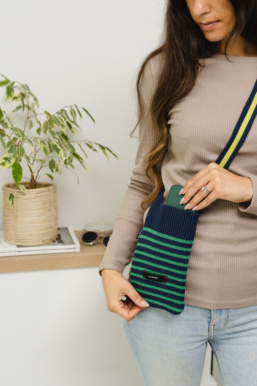 Fun Stripes Knitted Pcase-Seaweed