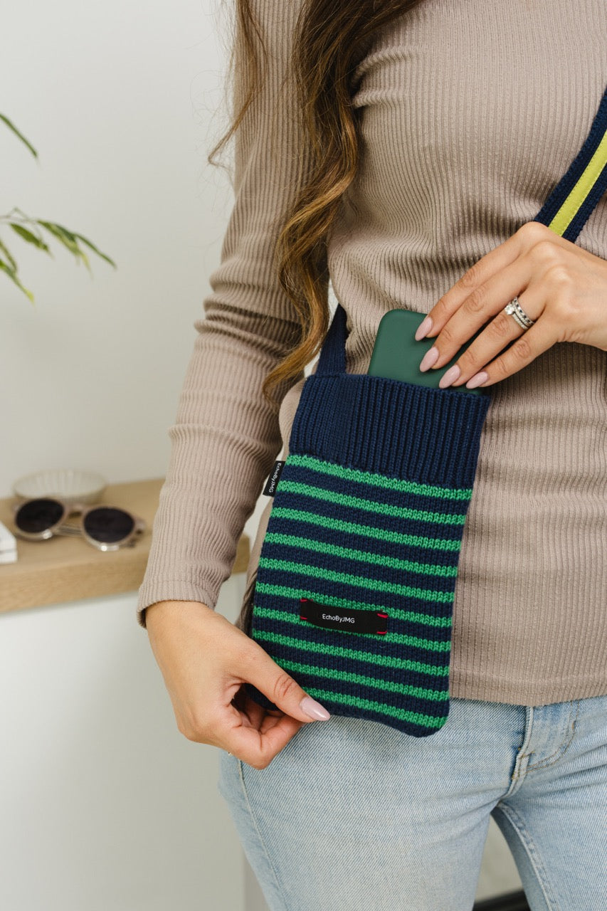Fun Stripes Knitted Pcase-Seaweed