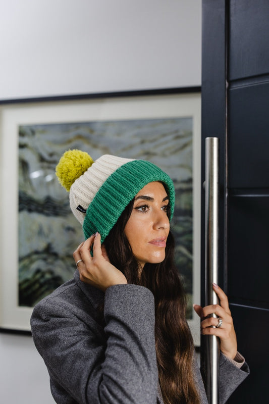 Joyful Pompom Beanie-Creamy