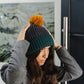 Joyful Pompom Beanie-Ash