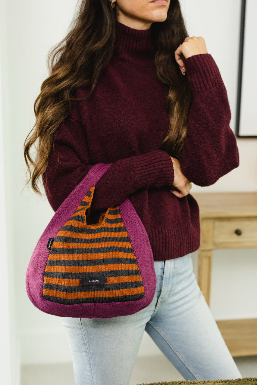 Popcorn Dumpling Knitted Bag-Pumpkin