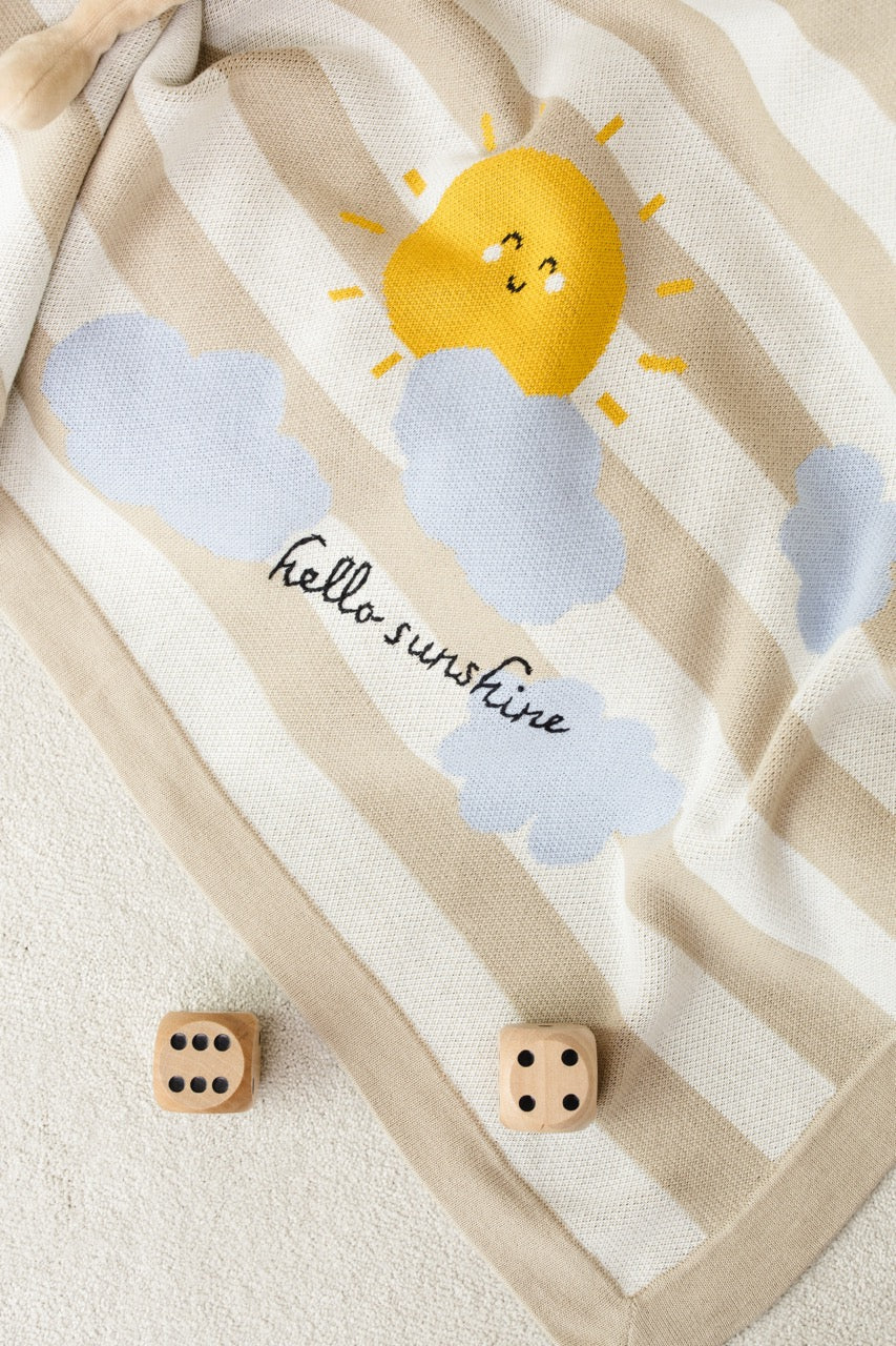 Happy Sunshine Knitted Throw-Cloud