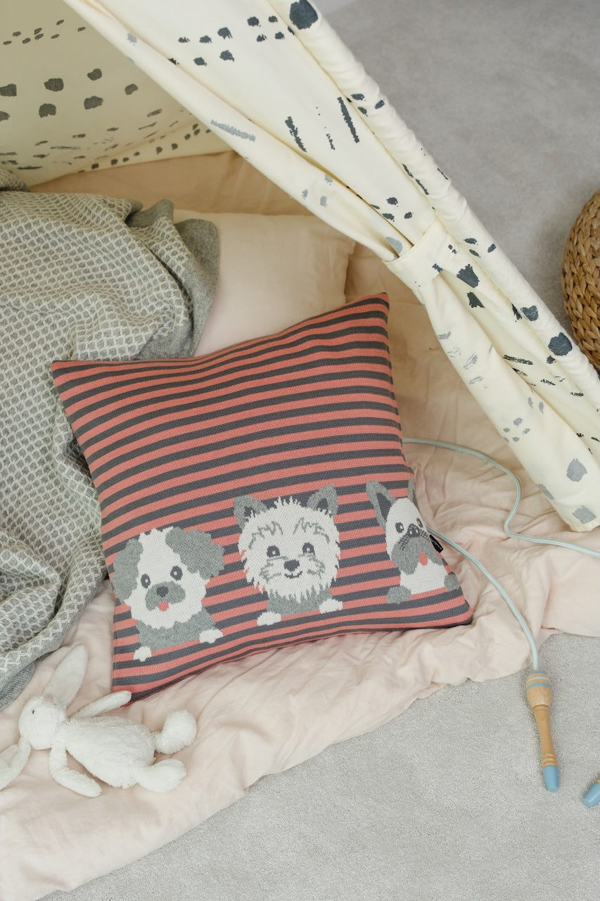 Puff Friends Knitted Cushion Cover