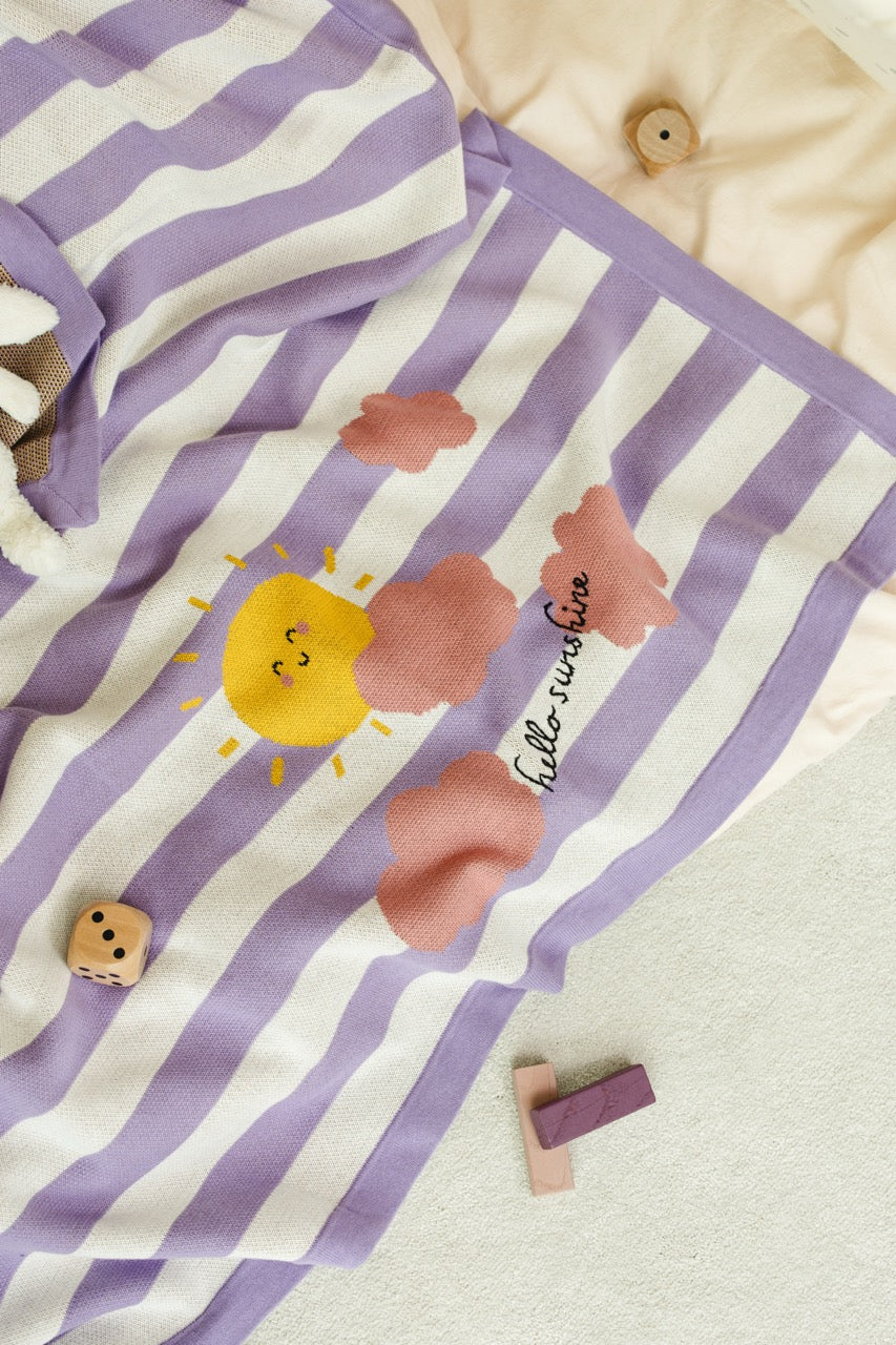 Happy Sunshine Knitted Throw-Cloud-Smoky Mauve
