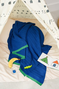 Carousel stripes Knitted Throw-Violet Blue