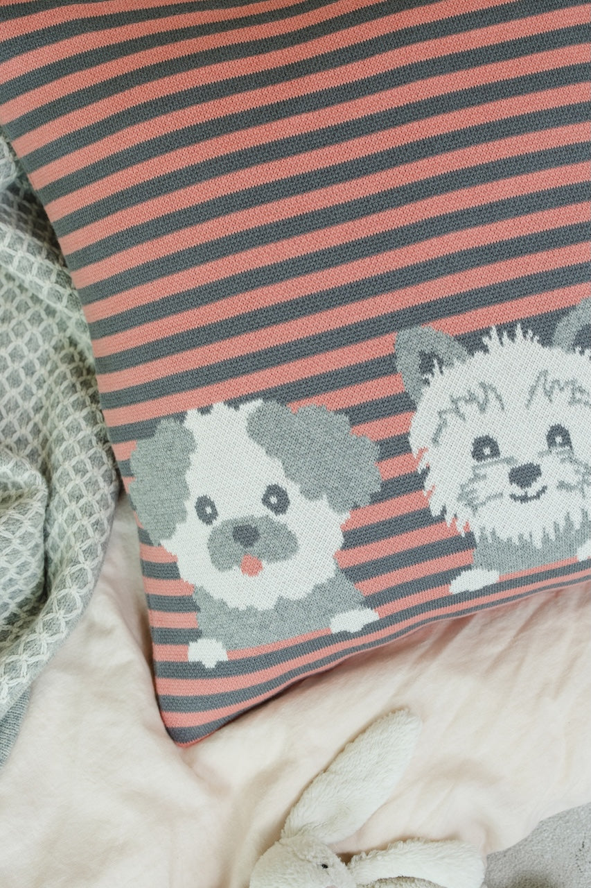 Puff Friends Knitted Cushion Cover