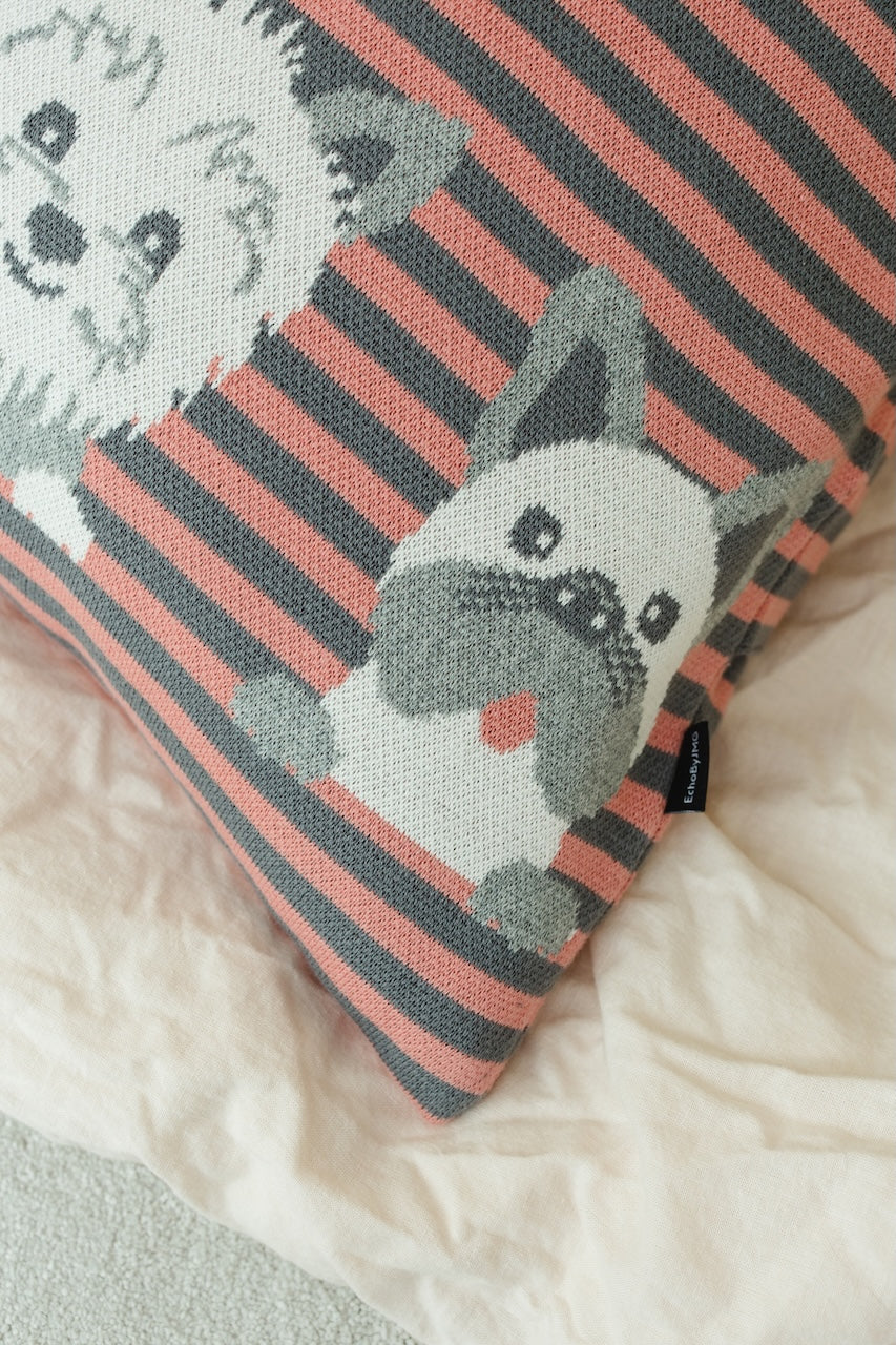 Puff Friends Knitted Cushion Cover