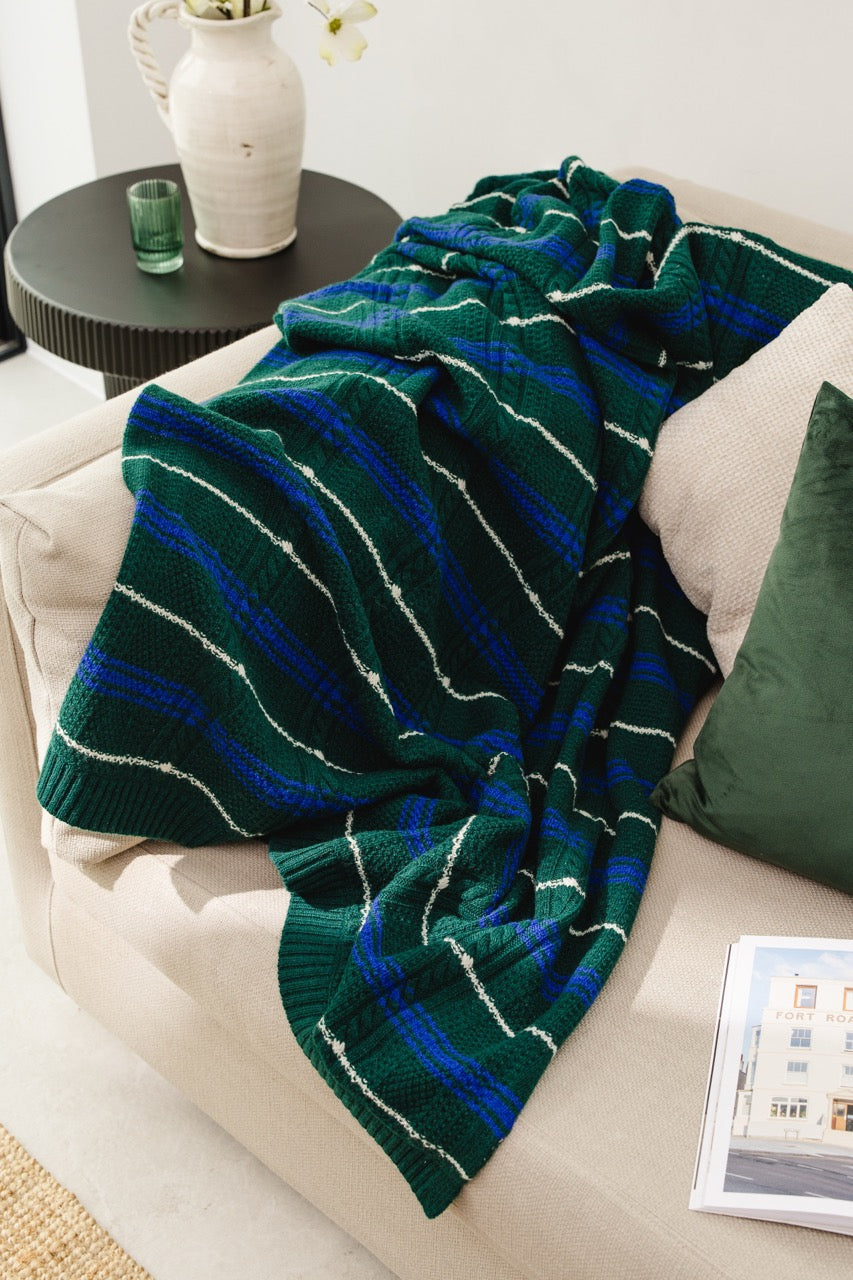 Checkerboard Chase Knitted Blanket