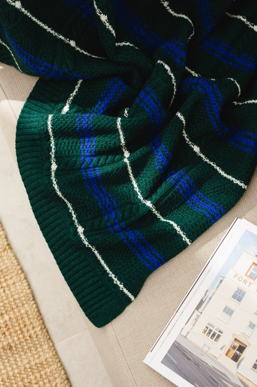 Checkerboard Chase Knitted Blanket