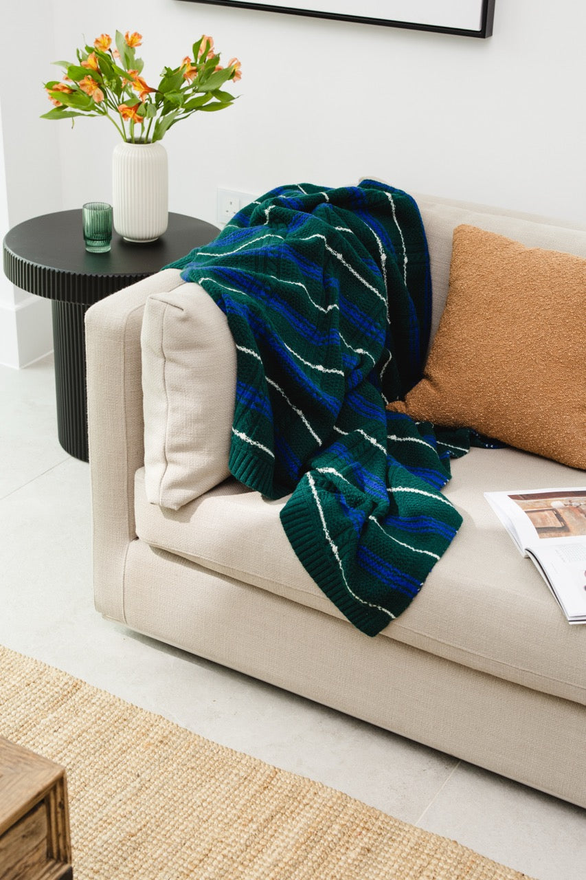Checkerboard Chase Knitted Blanket
