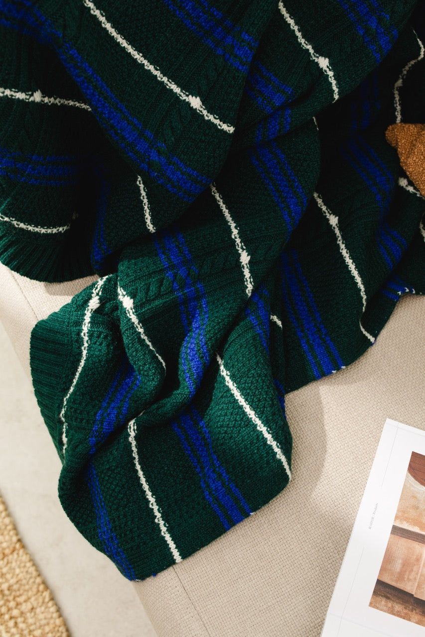 Checkerboard Chase Knitted Blanket