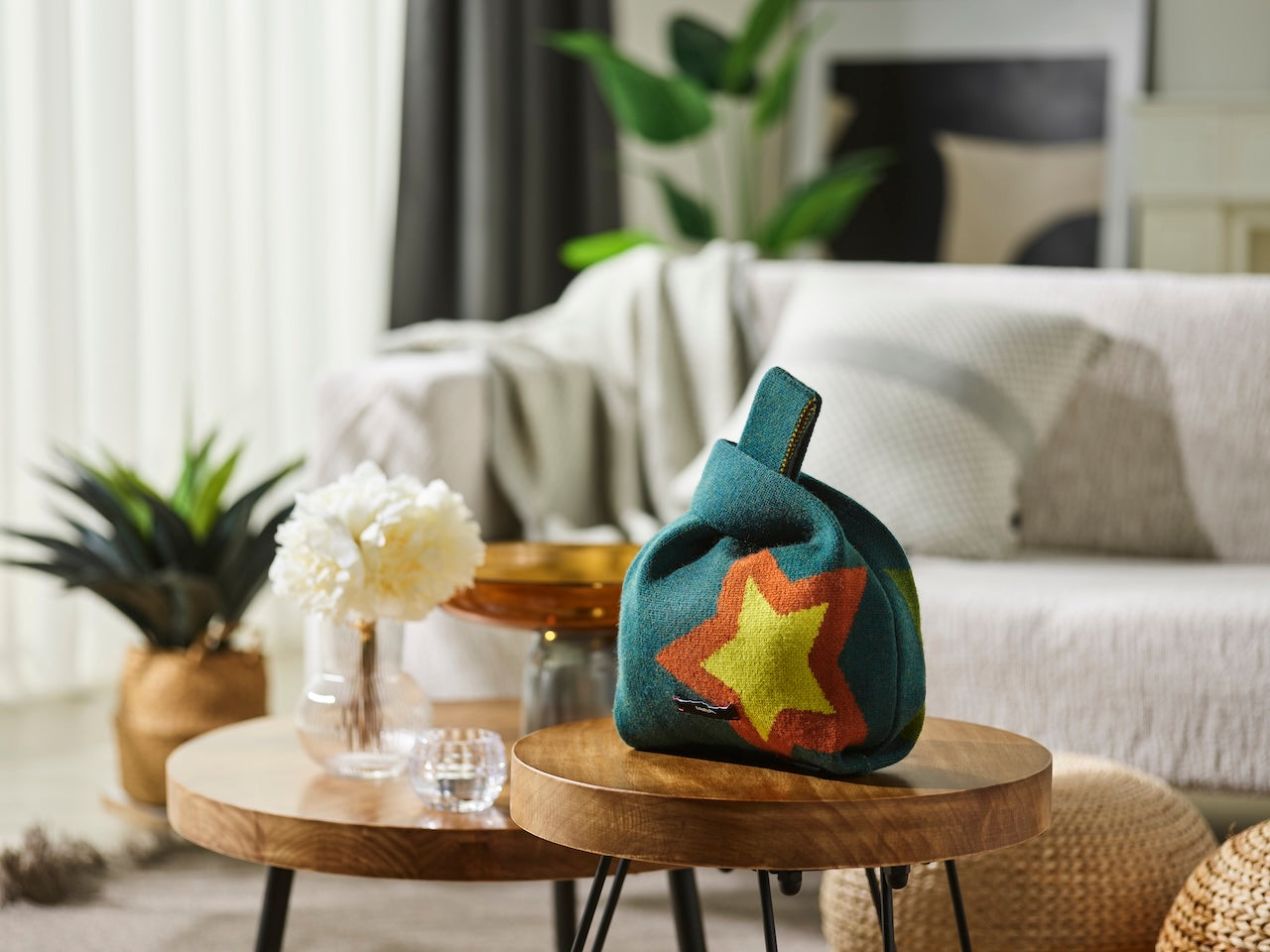 Star Pop Knitted Bag-Bottle Green