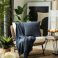 Ticket Booth Knitted Cushion Cover-Dk Royal