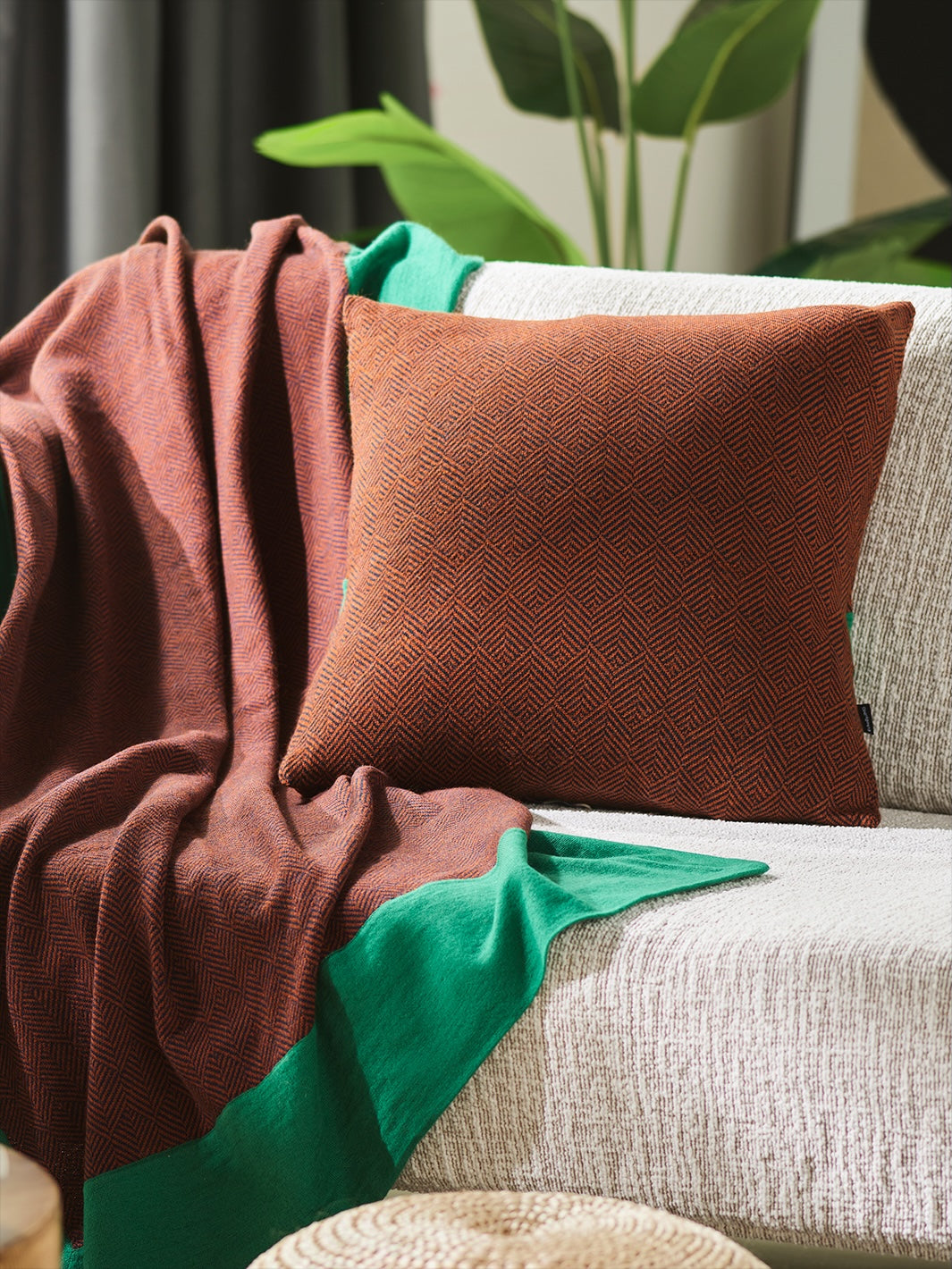 Lucky Arrow Knitted Cushion Cover-Pumpkin