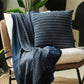 Ticket Booth Knitted Cushion Cover-Dk Royal